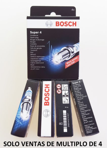 Imagen de BUJIA BOSCH SUPER 4 ROSCA LARGA 17 MM HEXAGONO CHICO